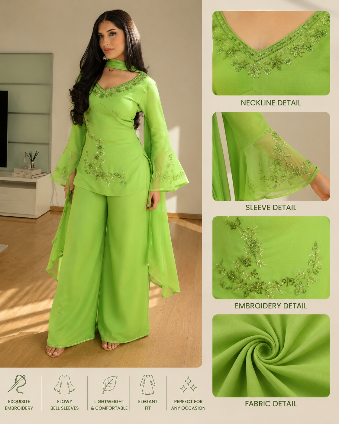 Y2K Original 90's Bollywood Set - Green