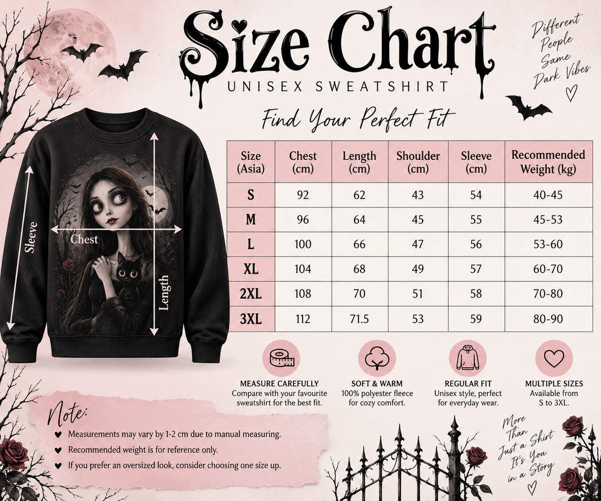 Custom Tim Burton Gothic Character Sweatshirt: Personalized Photo Art (100% Polyester Fleece)