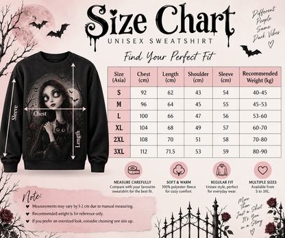 Custom Tim Burton Gothic Character Sweatshirt: Personalized Photo Art (100% Polyester Fleece)